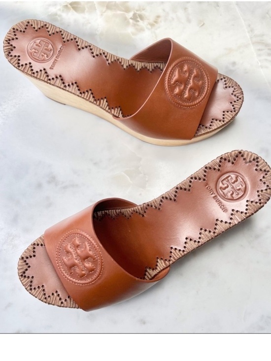 Tory Burch Shoes - *Tory Burch* Patty Logo Platform Wedge Sandals Size 8